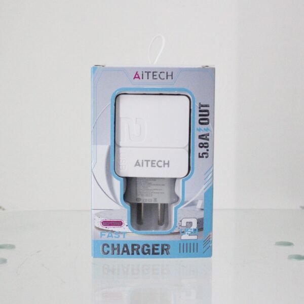 Cargador rápido Aitech con doble puerto USB