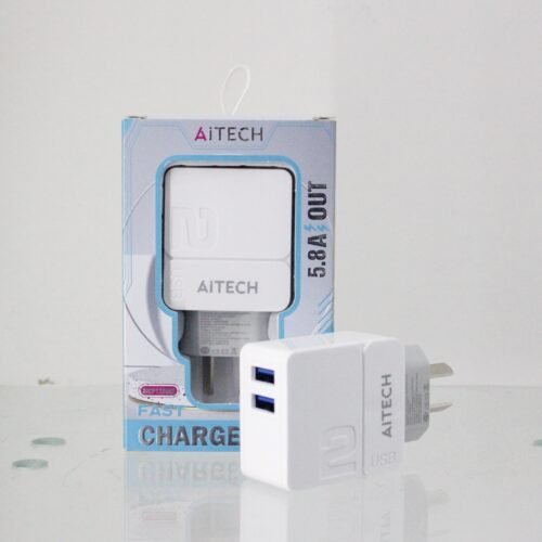 Cargador rápido Aitech con doble puerto USB