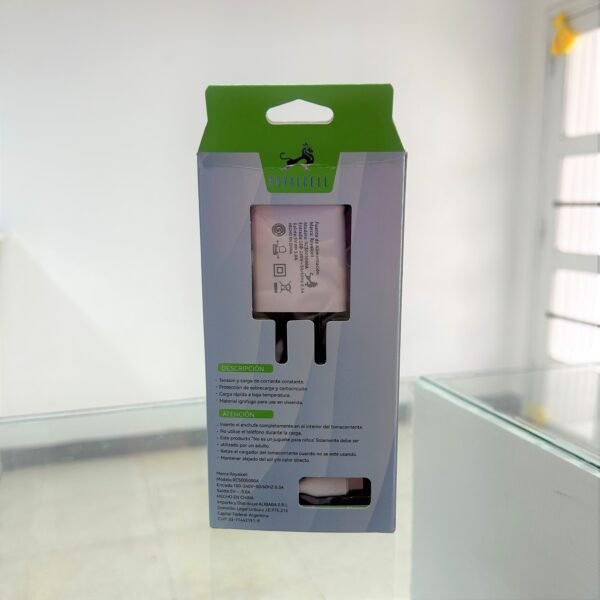 Cargador rápido con doble entrada USB y cable